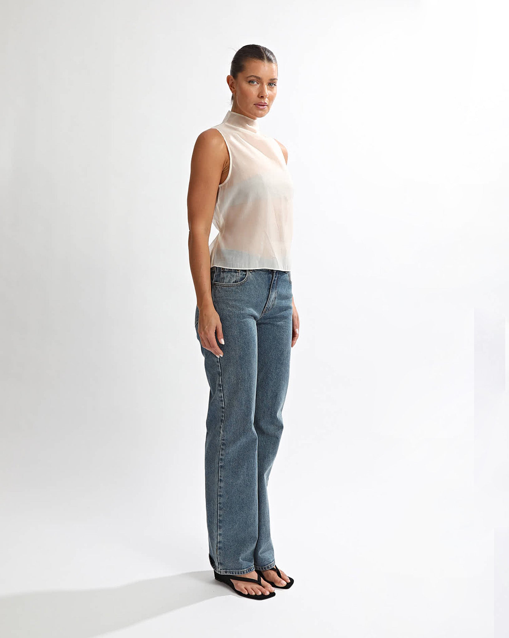Tahlia Sheer Top Off White