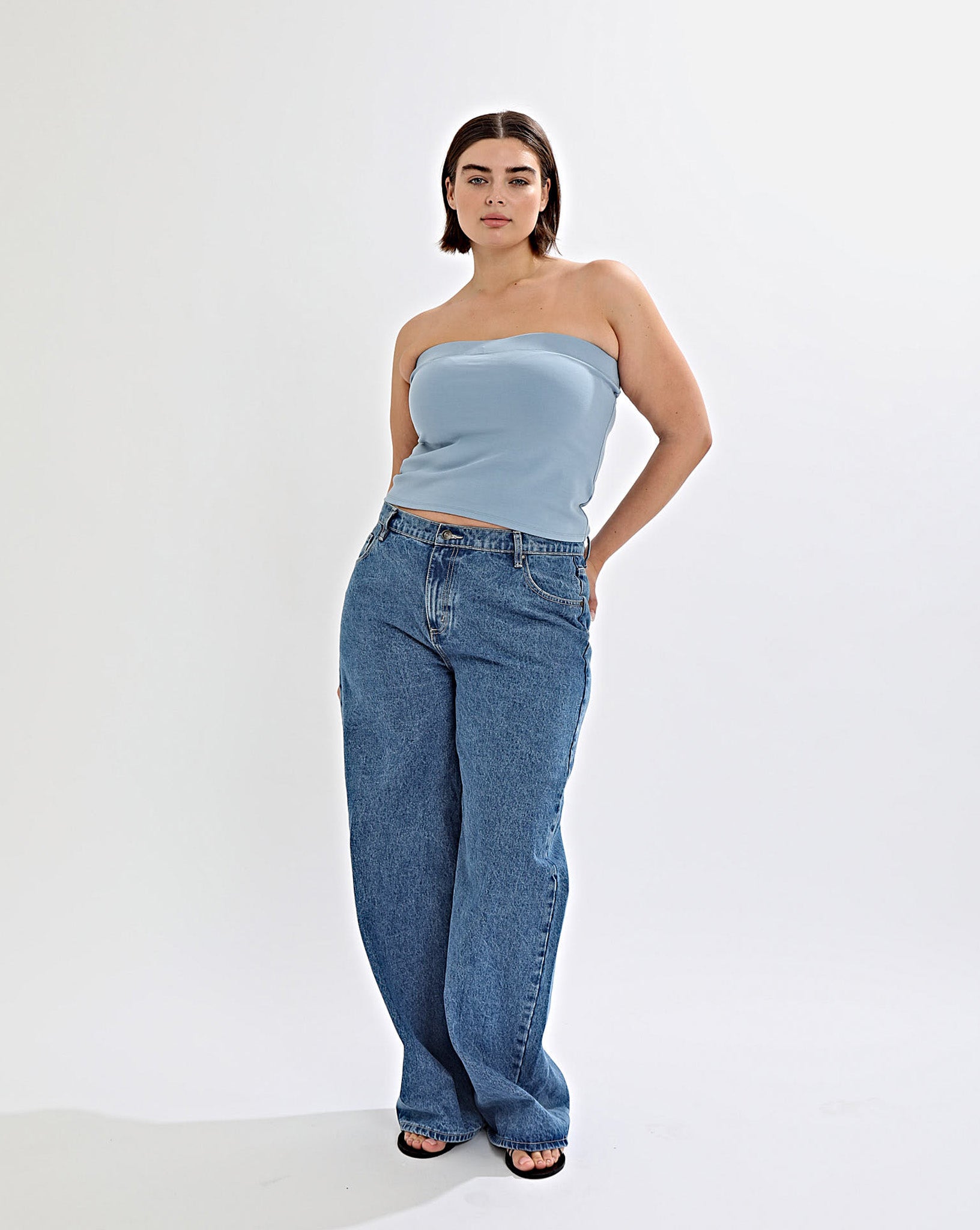 Bella Strapless Top Blue