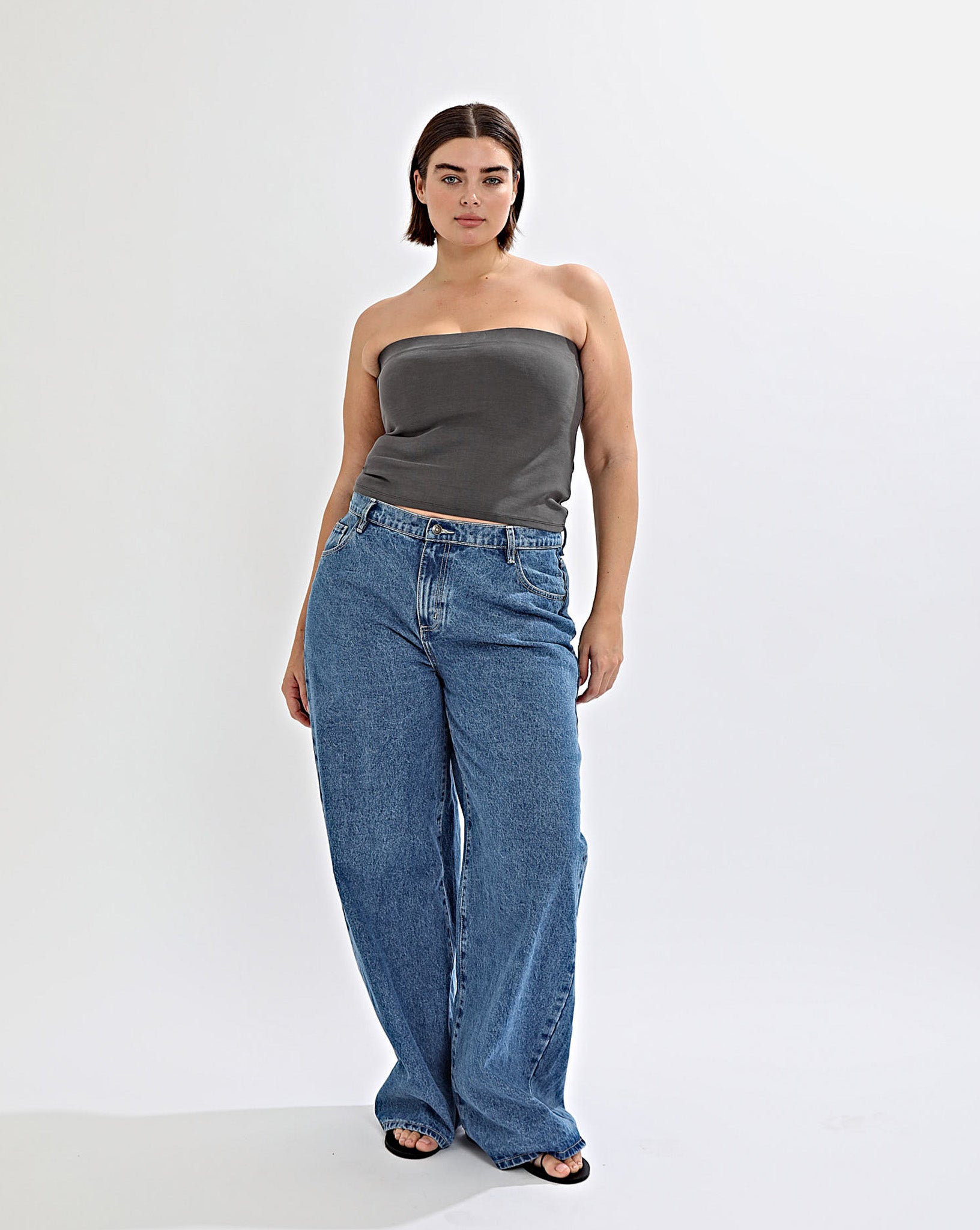 Bella Strapless Top Slate