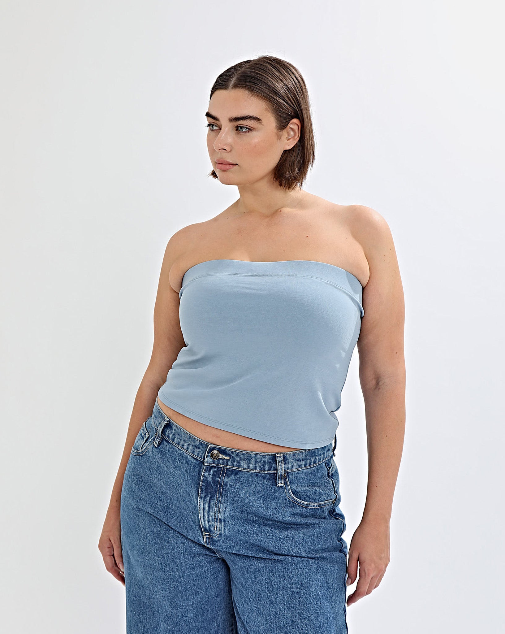 Bella Strapless Top Blue