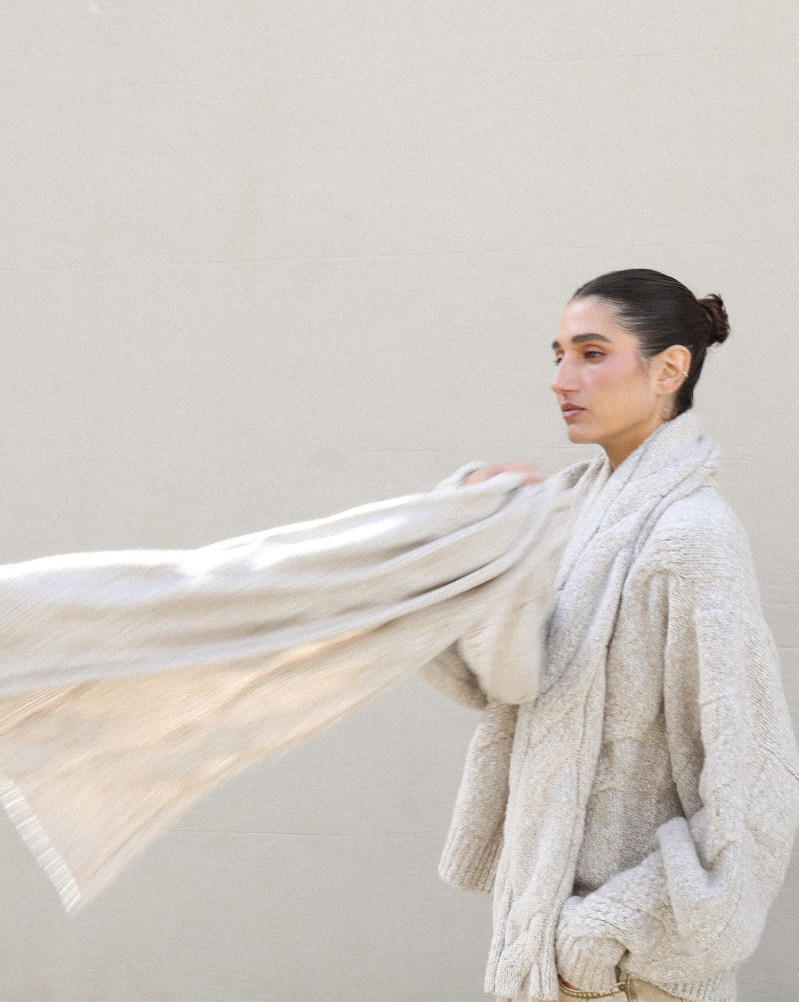 Bimmi Knit Scarf Beige