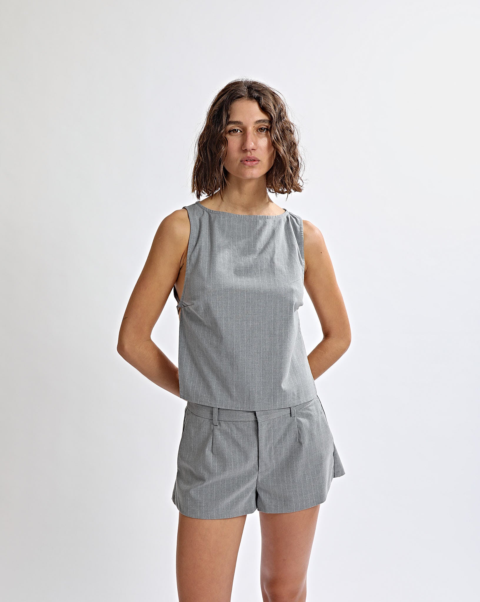 Celine Top Grey Stripe