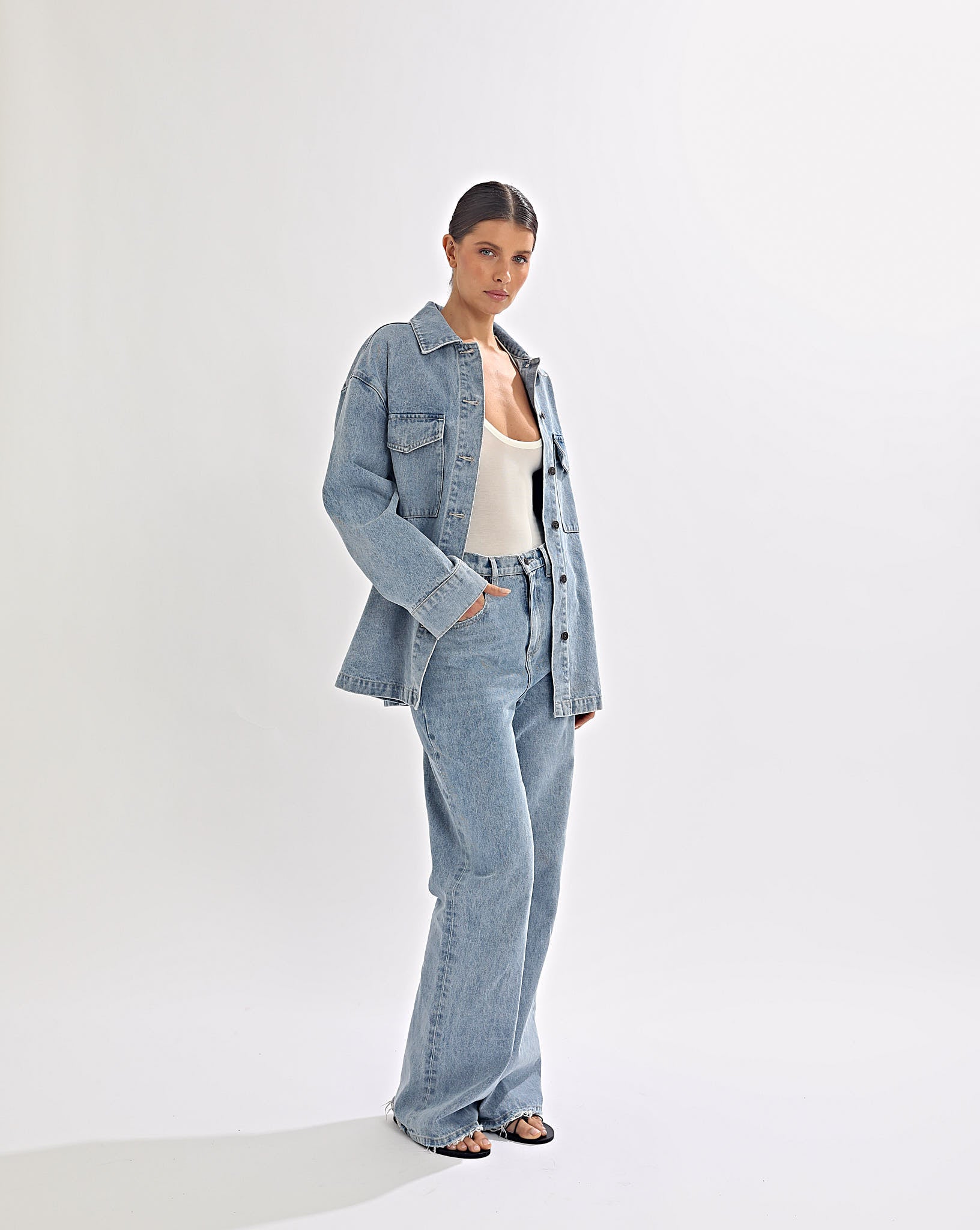 Harley Denim Shirt Mid Blue