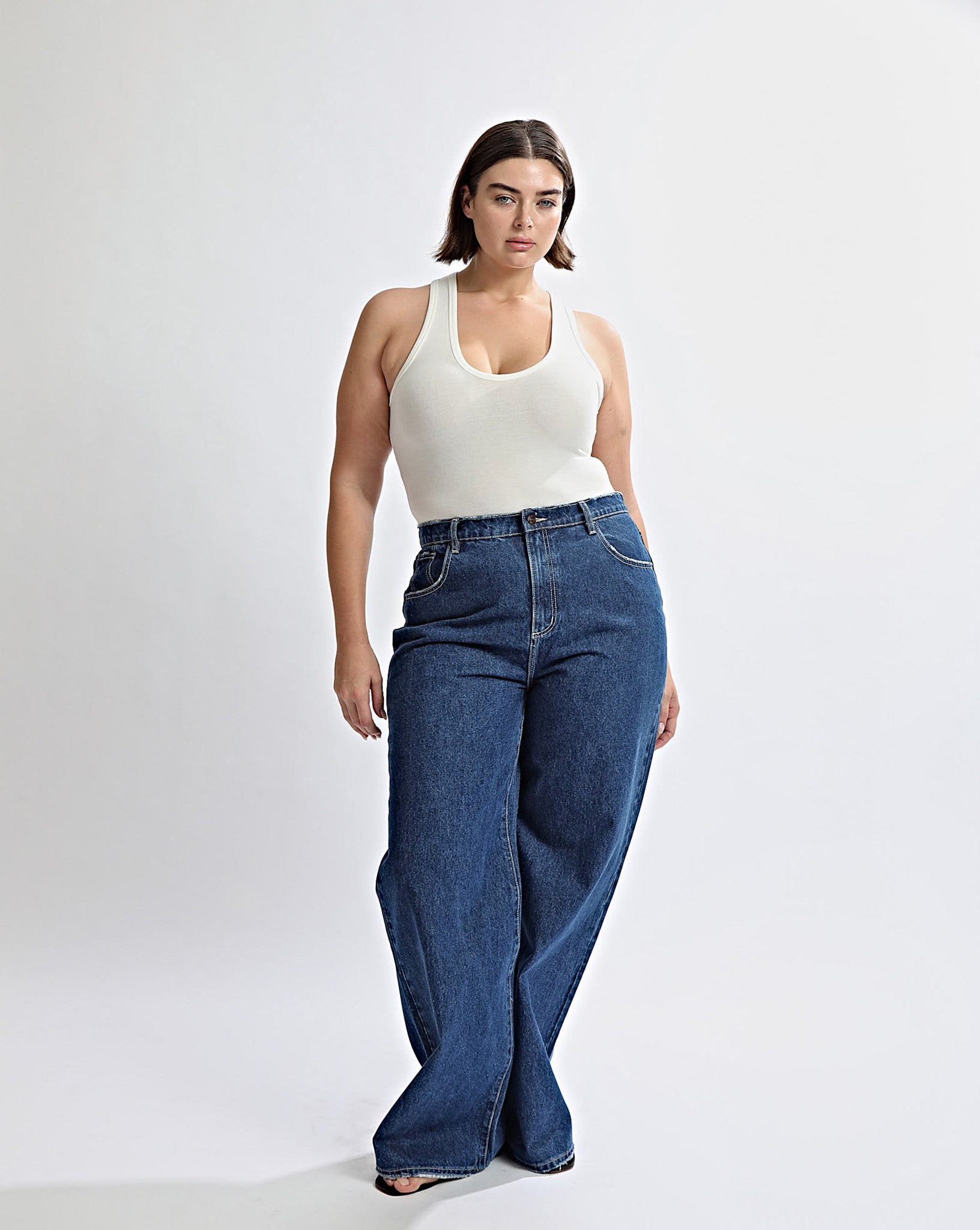 Harley High Rise Jeans Vintage Blue Cropped