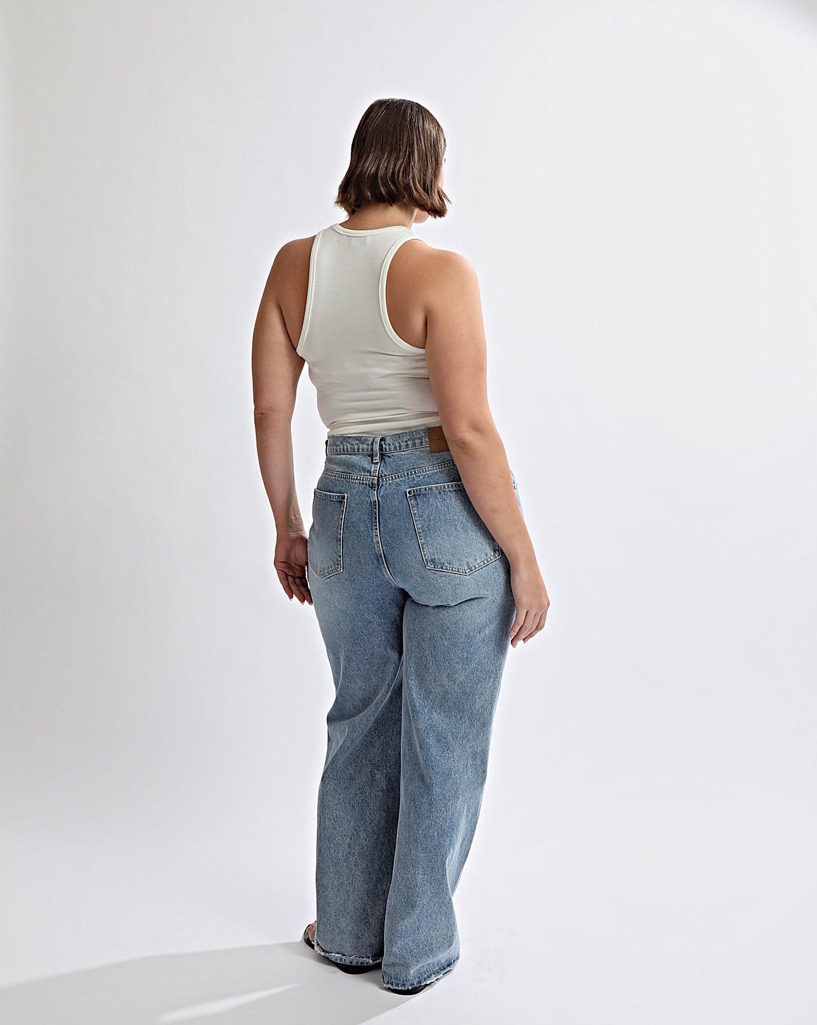 Harley High Rise Jeans Mid Blue Cropped