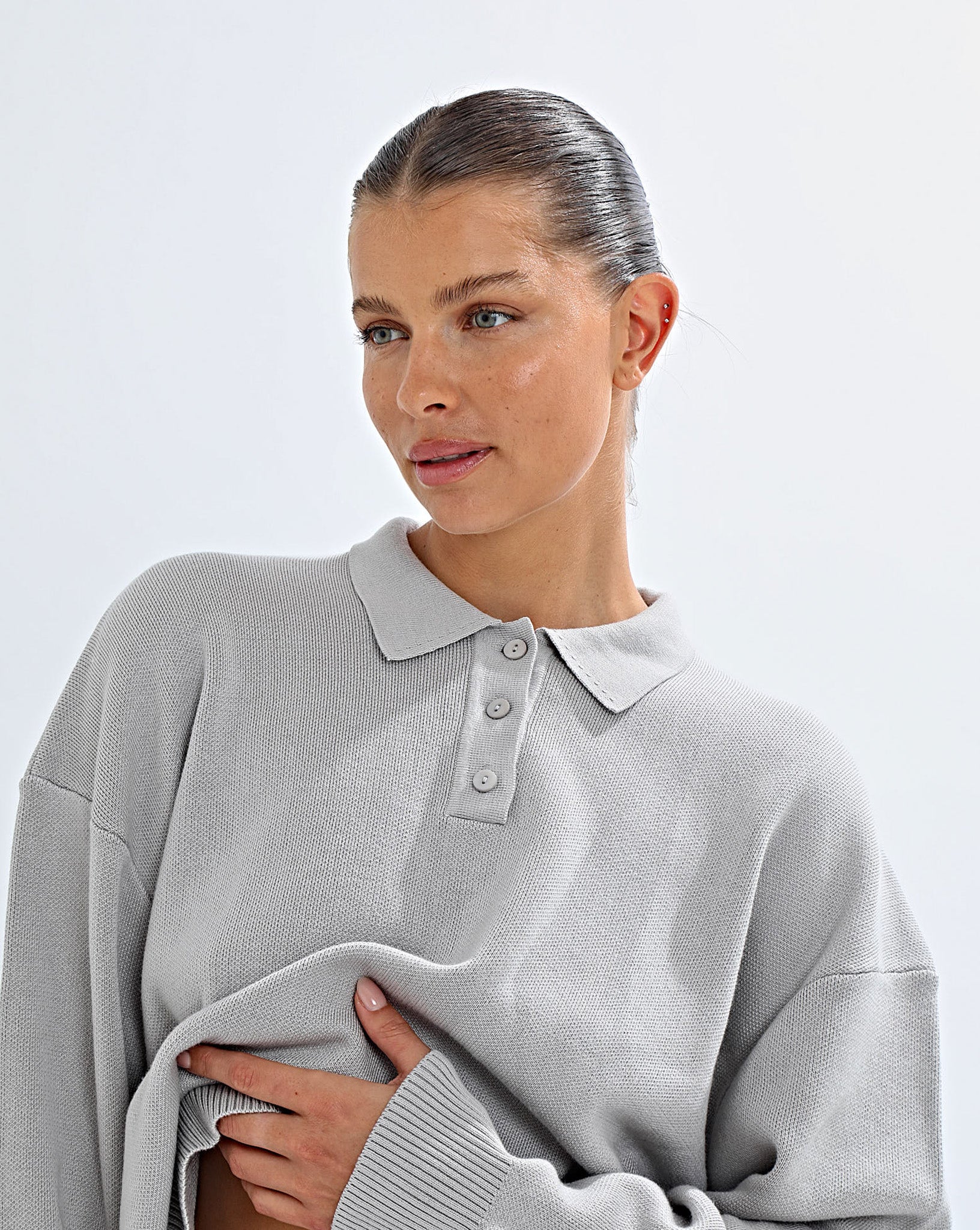 Henri Knit Jersey Light Grey