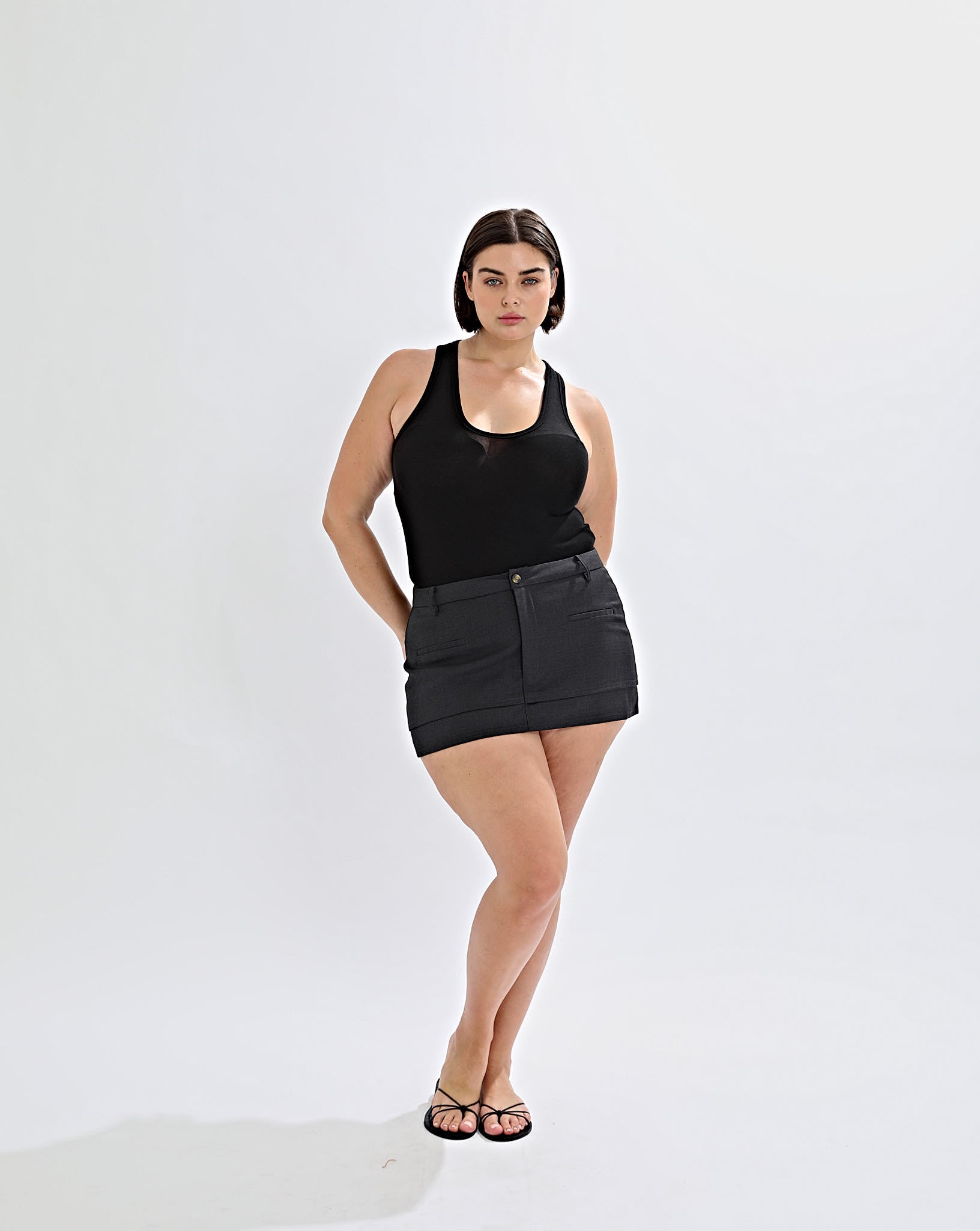 Benny Tailored Skirt Dark Grey