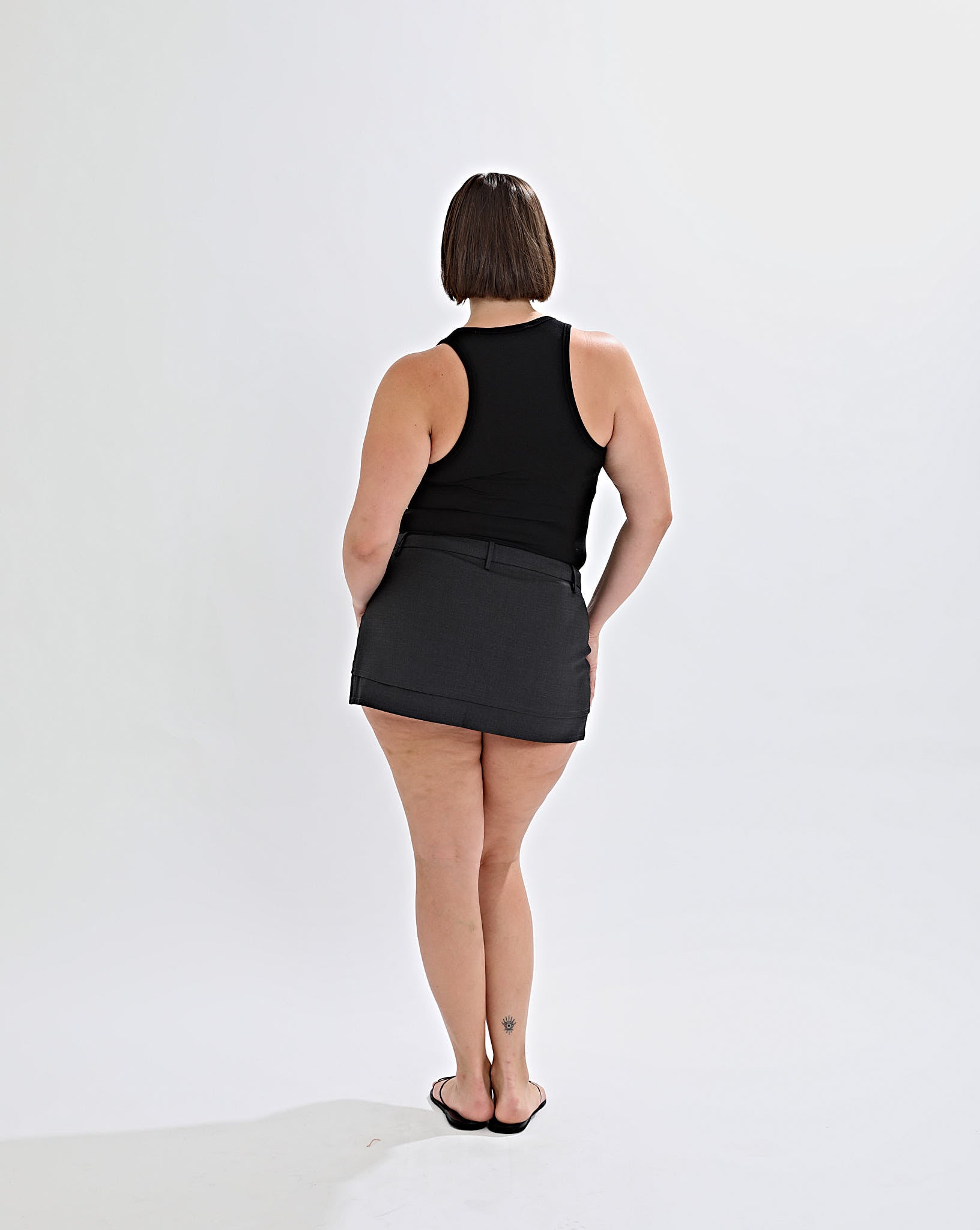 Benny Tailored Skirt Dark Grey