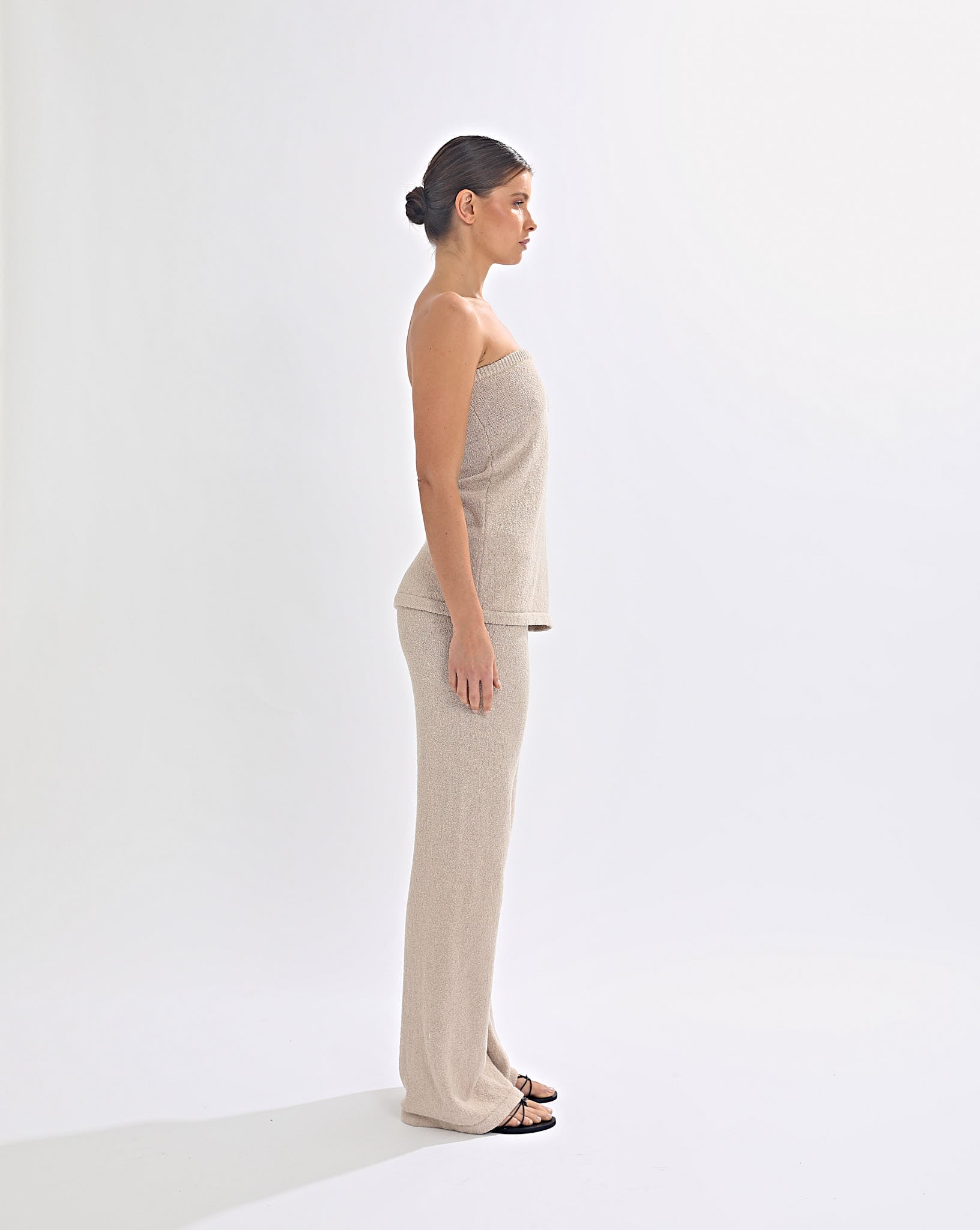 Juno Knit Strapless Top Sand