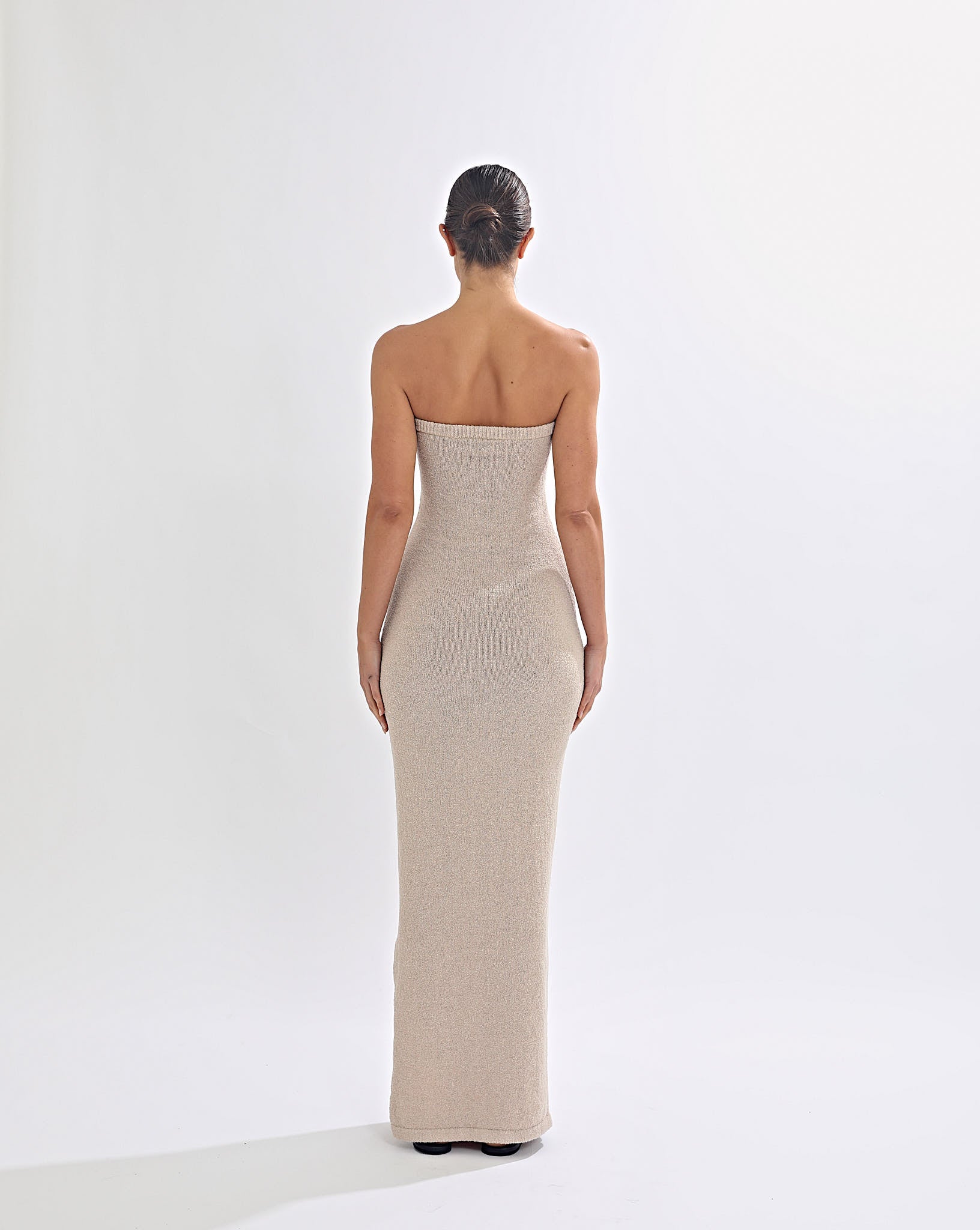 Juno Knit Strapless Dress Sand