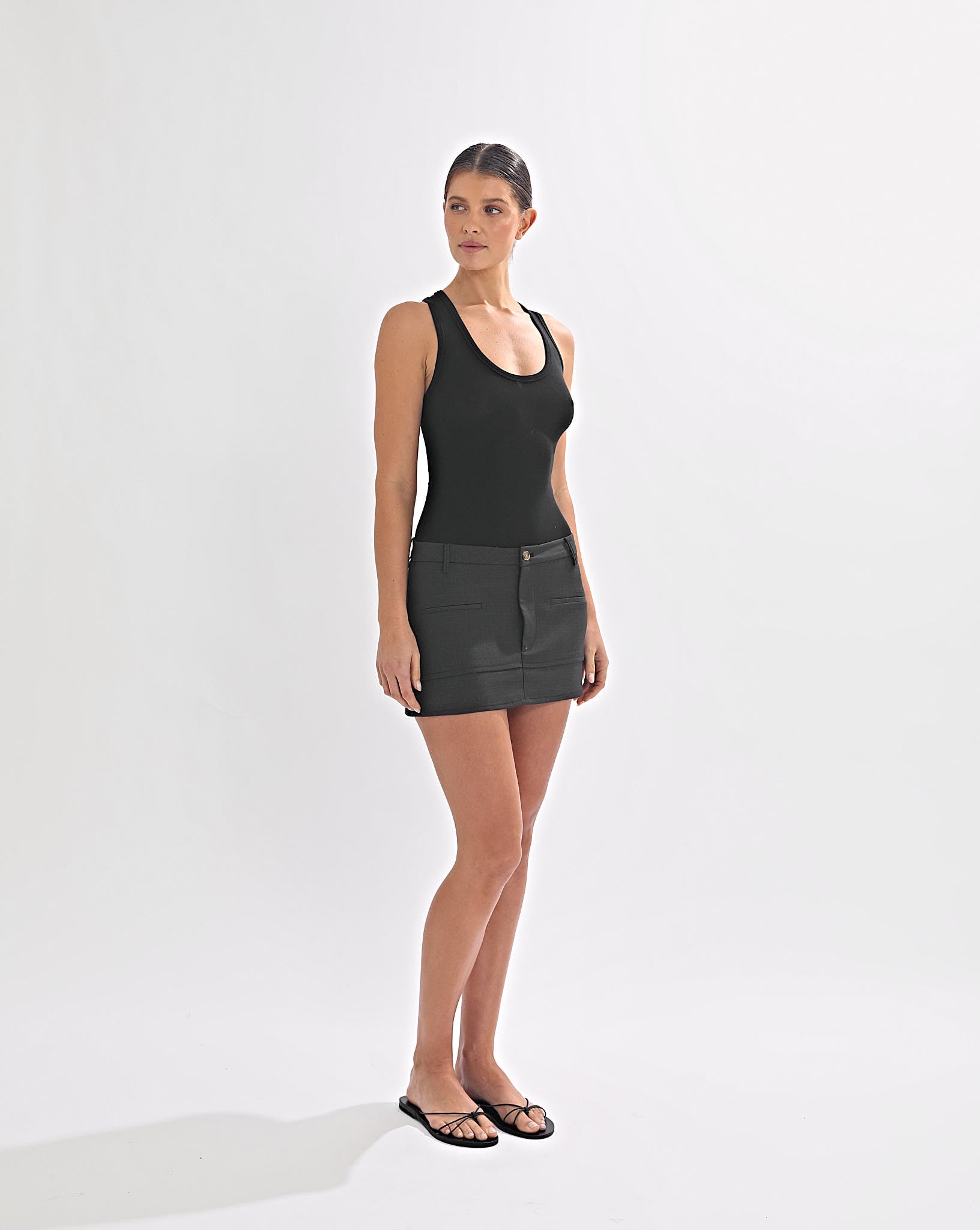 Benny Tailored Skirt Dark Grey