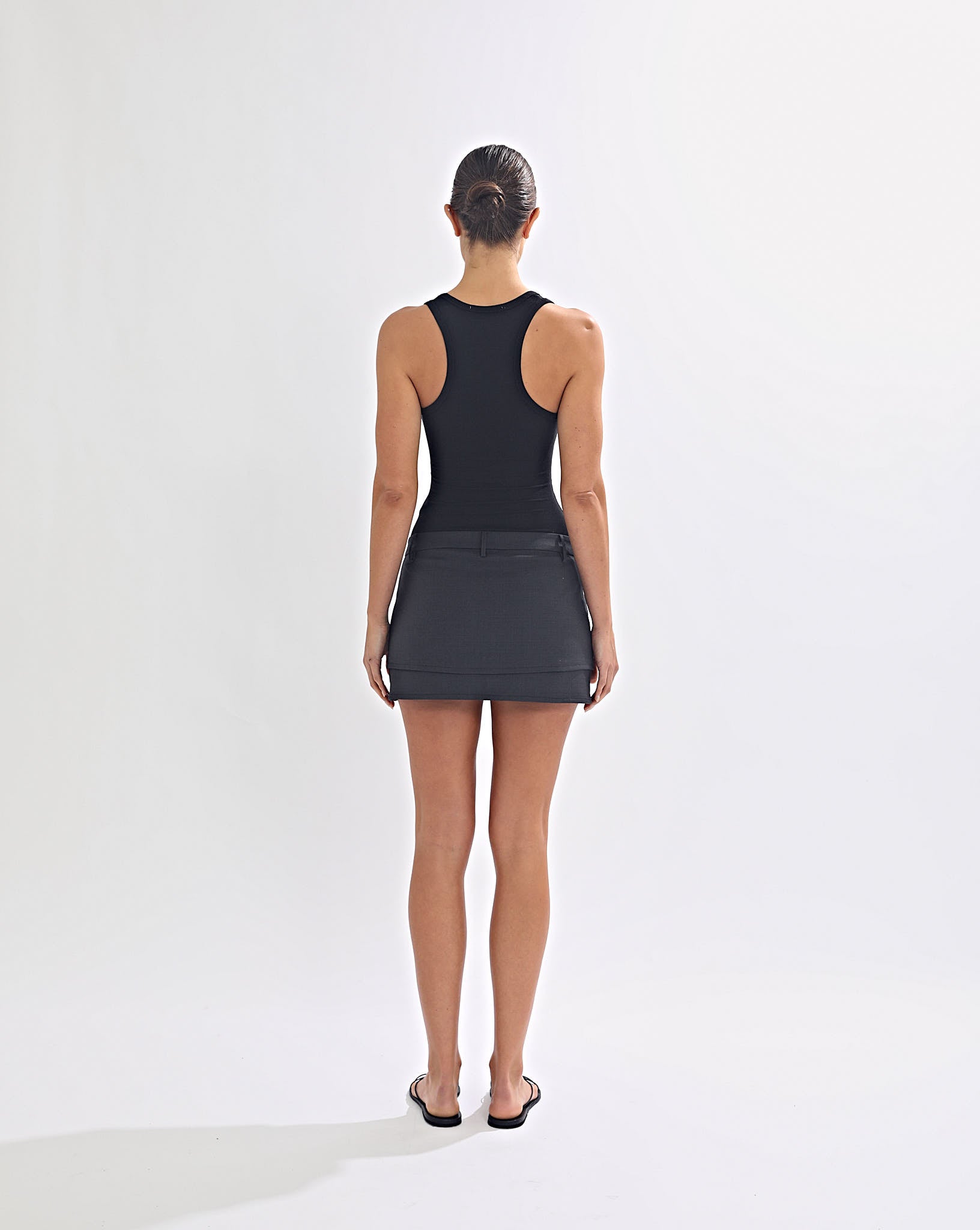 Benny Tailored Skirt Dark Grey