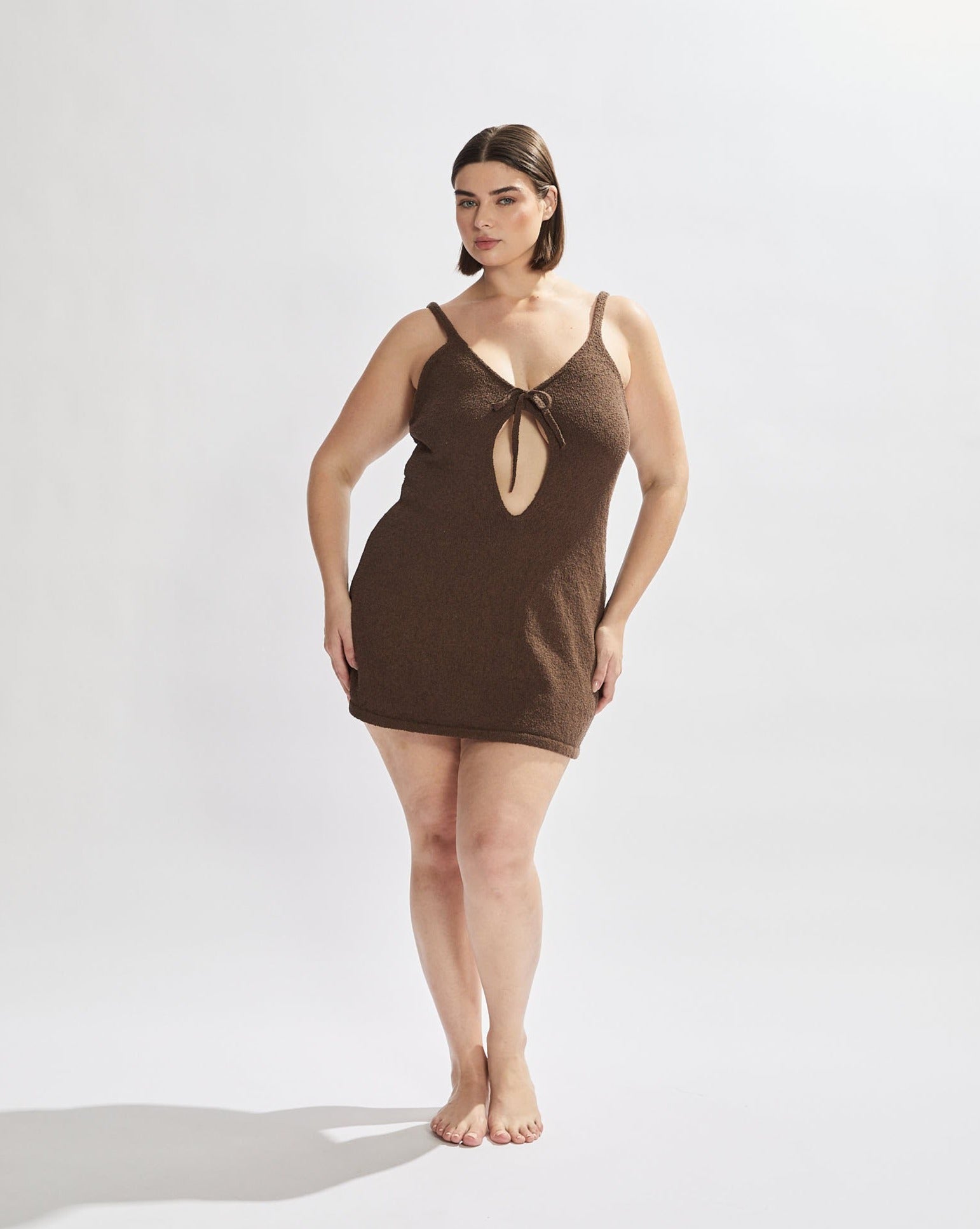 Sammy Knit Mini Dress Chocolate