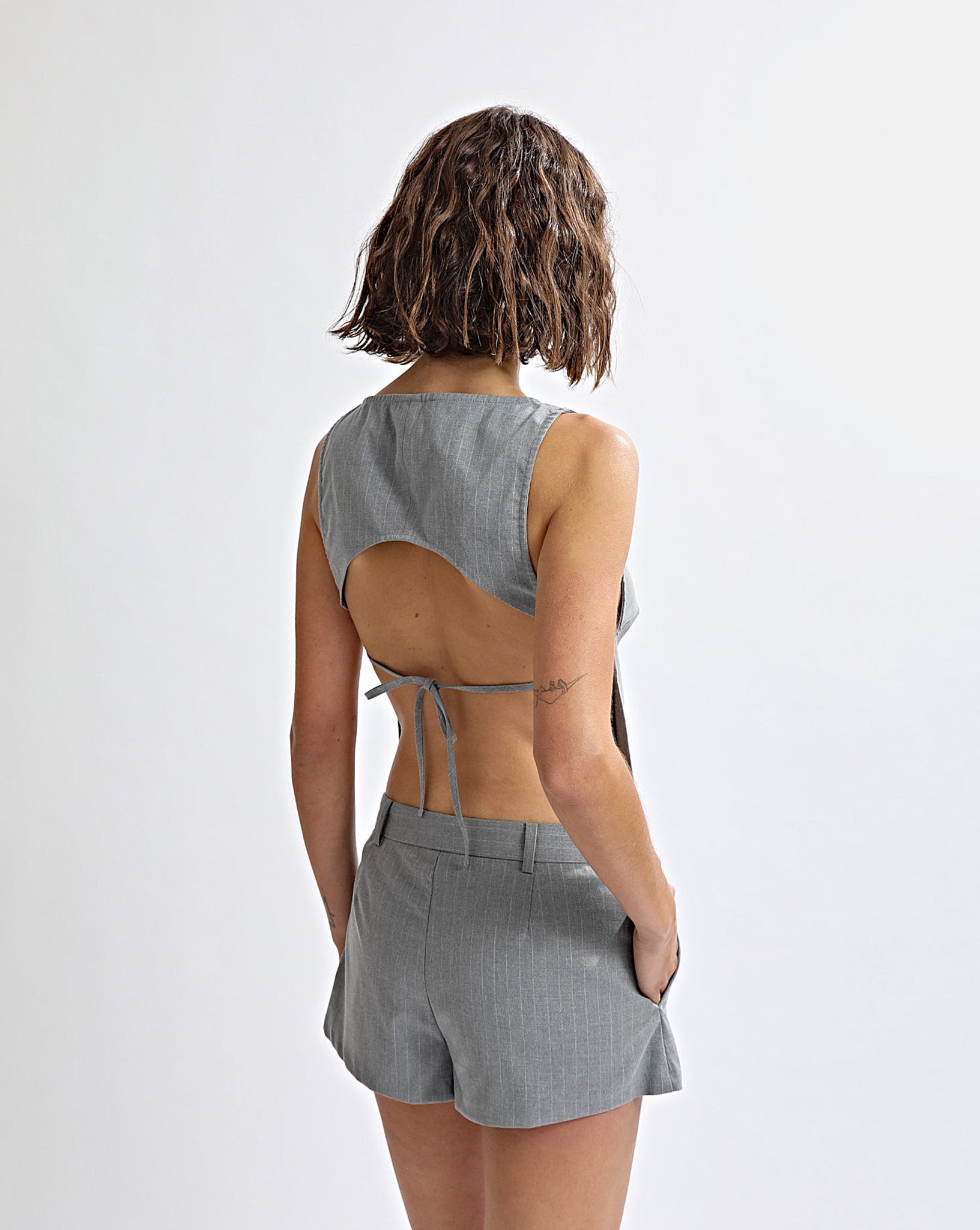 Celine Top Grey Stripe