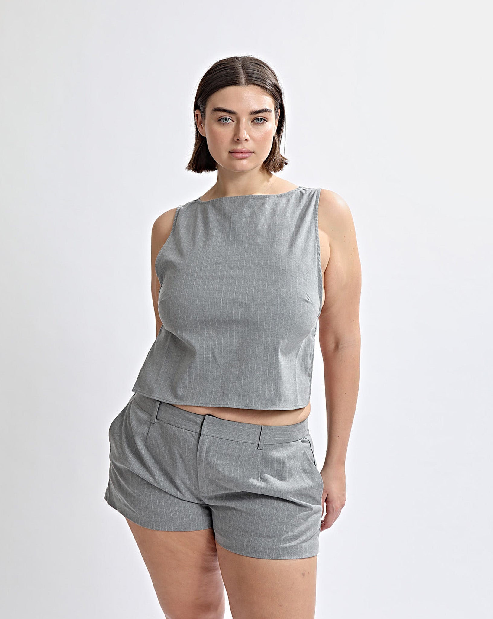 Celine Top Grey Stripe