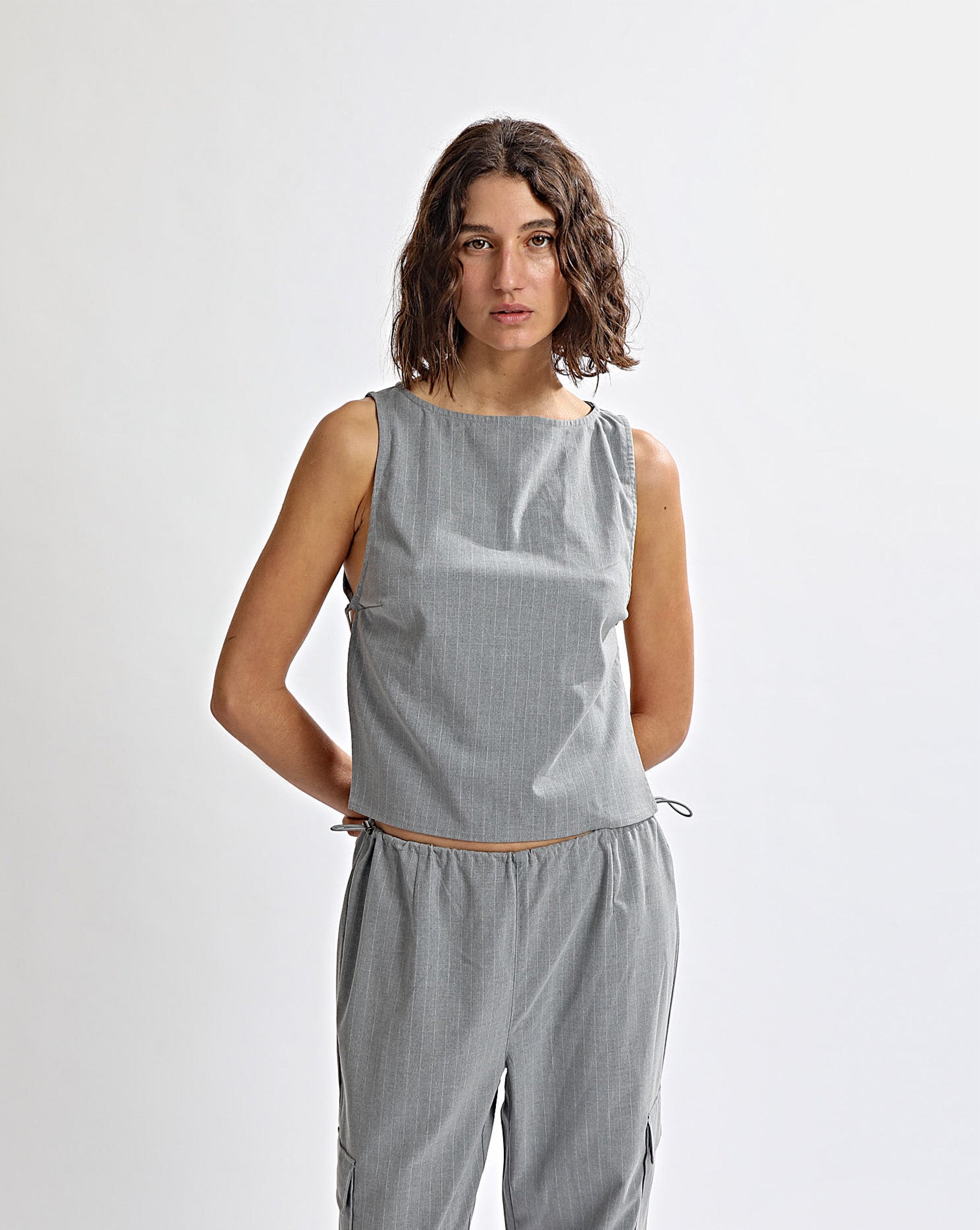 Celine Top Grey Stripe