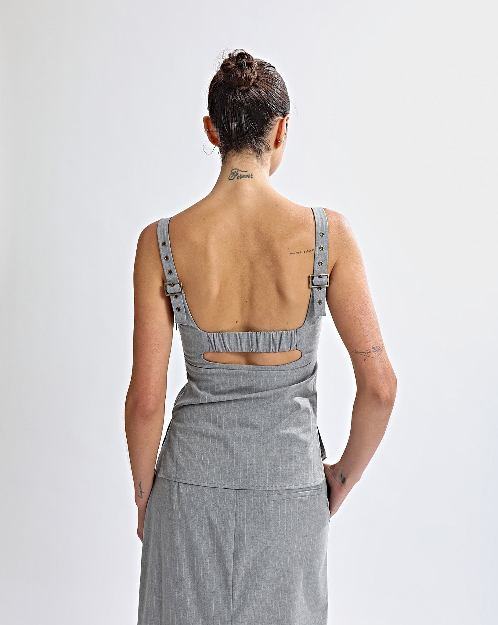 Luca Top Grey Stripe