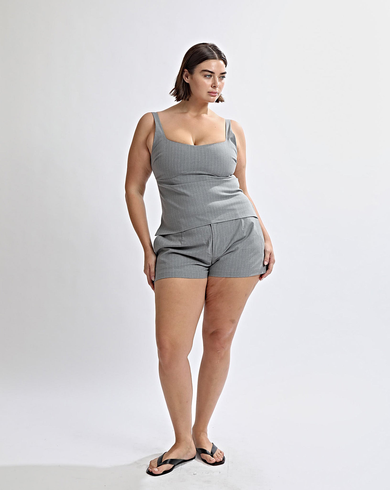 Luca Top Grey Stripe