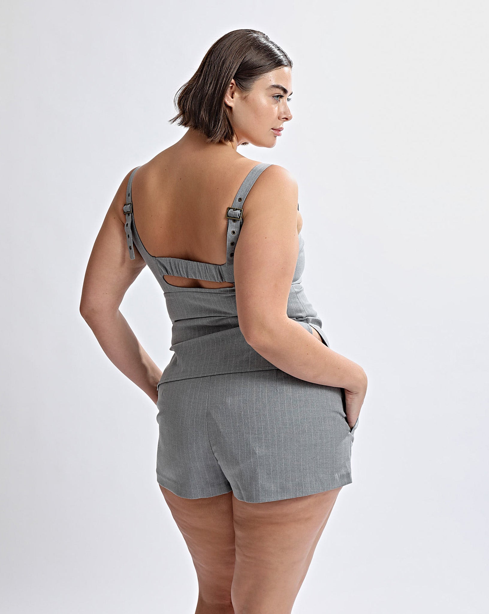 Luca Top Grey Stripe