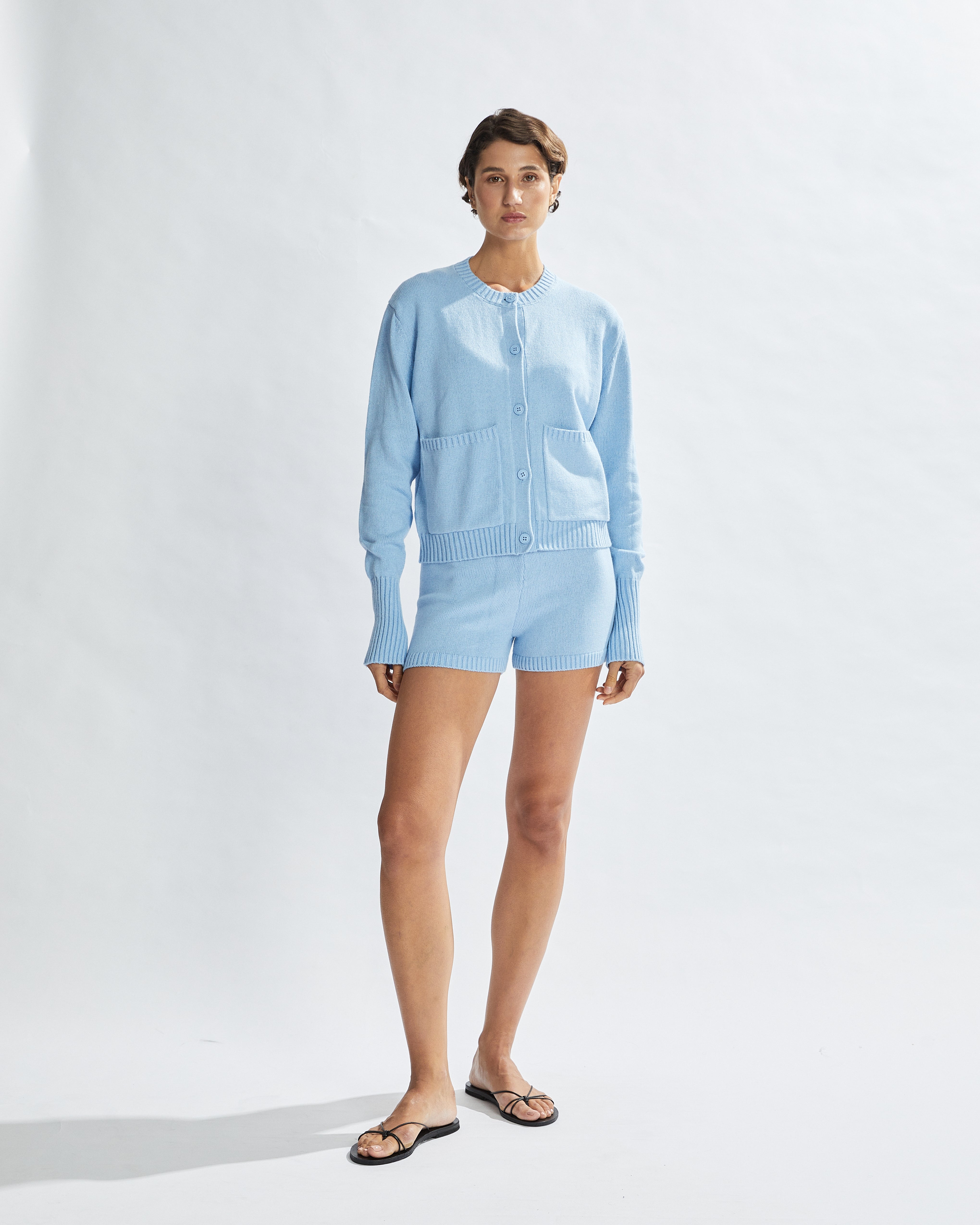 Drew Knit Cardigan Sky Blue