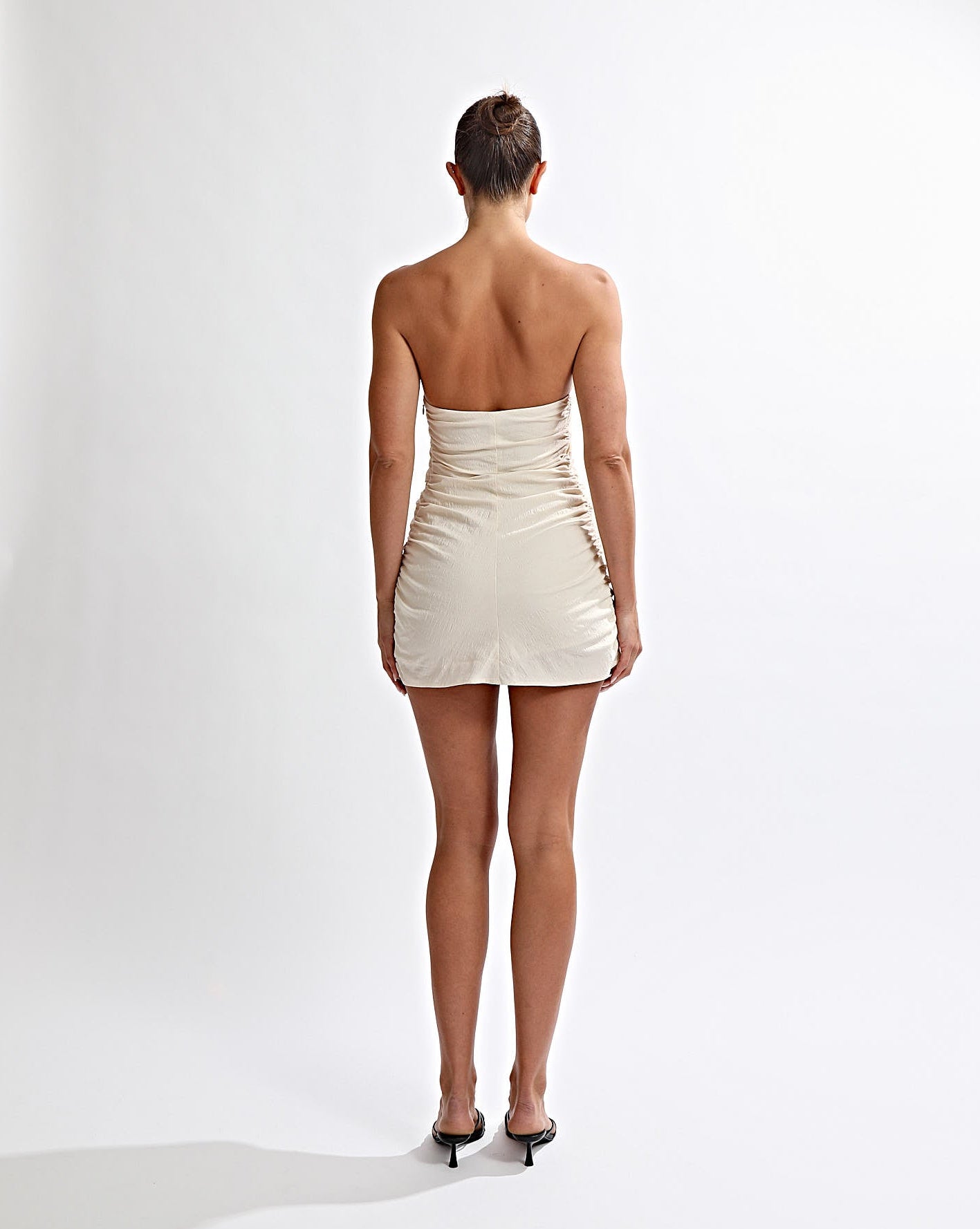 heidi black feather trim strapless mini dress Hiedi Mini Dress Black