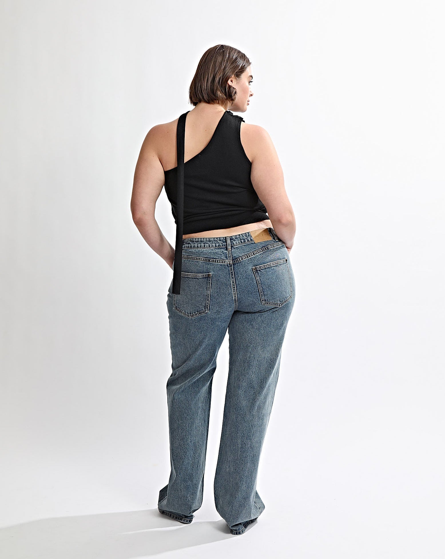 Carrie One Shoulder Top Black