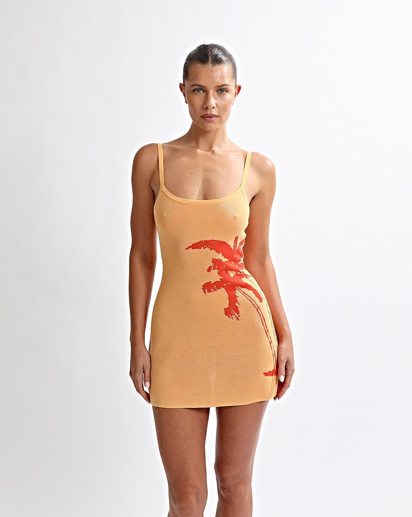 Cali Knit Mini Dress Orange