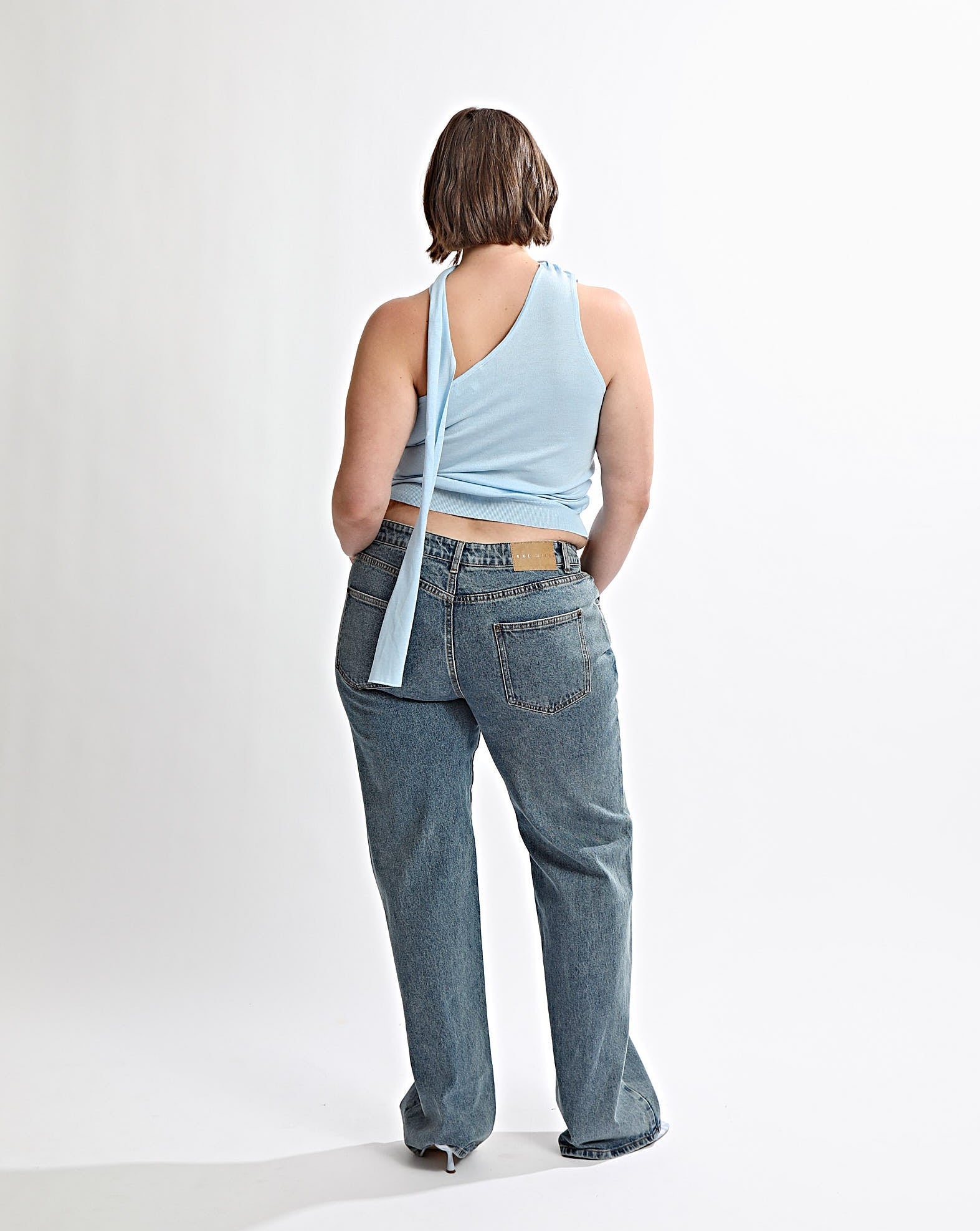 Carrie One Shoulder Top Blue