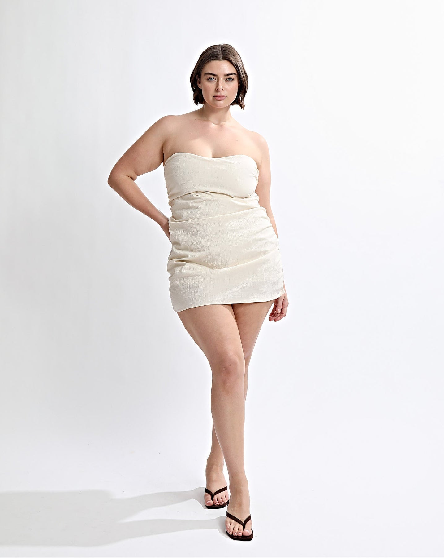 Heidi Strapless Mini Dress Cream One Mile The Label Heidi Strapless Mini Dress Cream One Mile The Label