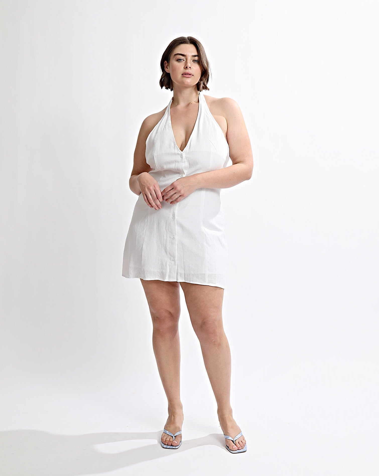 Tia Halter Mini Dress Off White