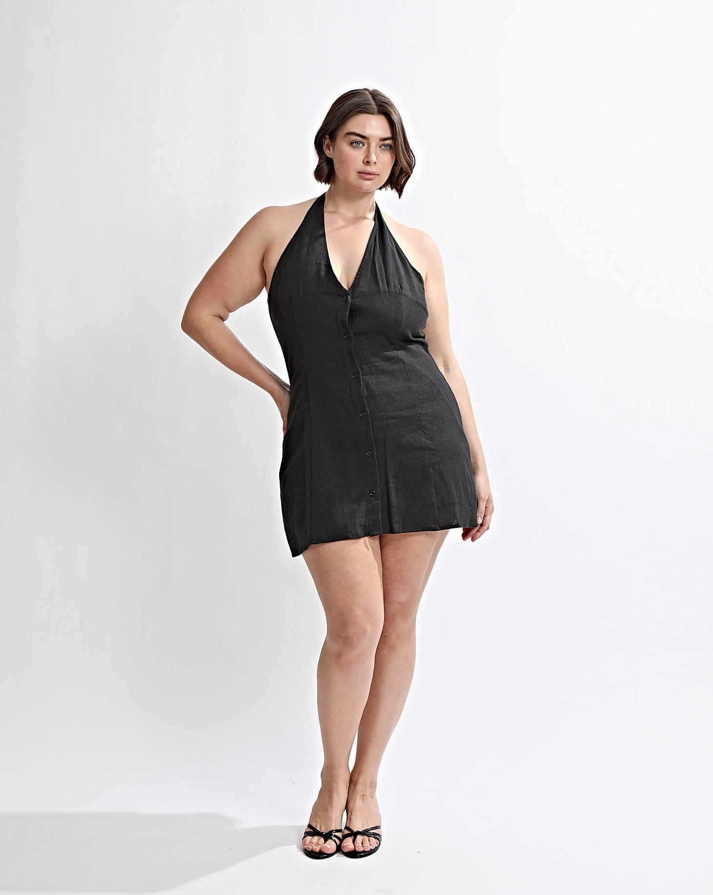 Tia Halter Mini Dress Black