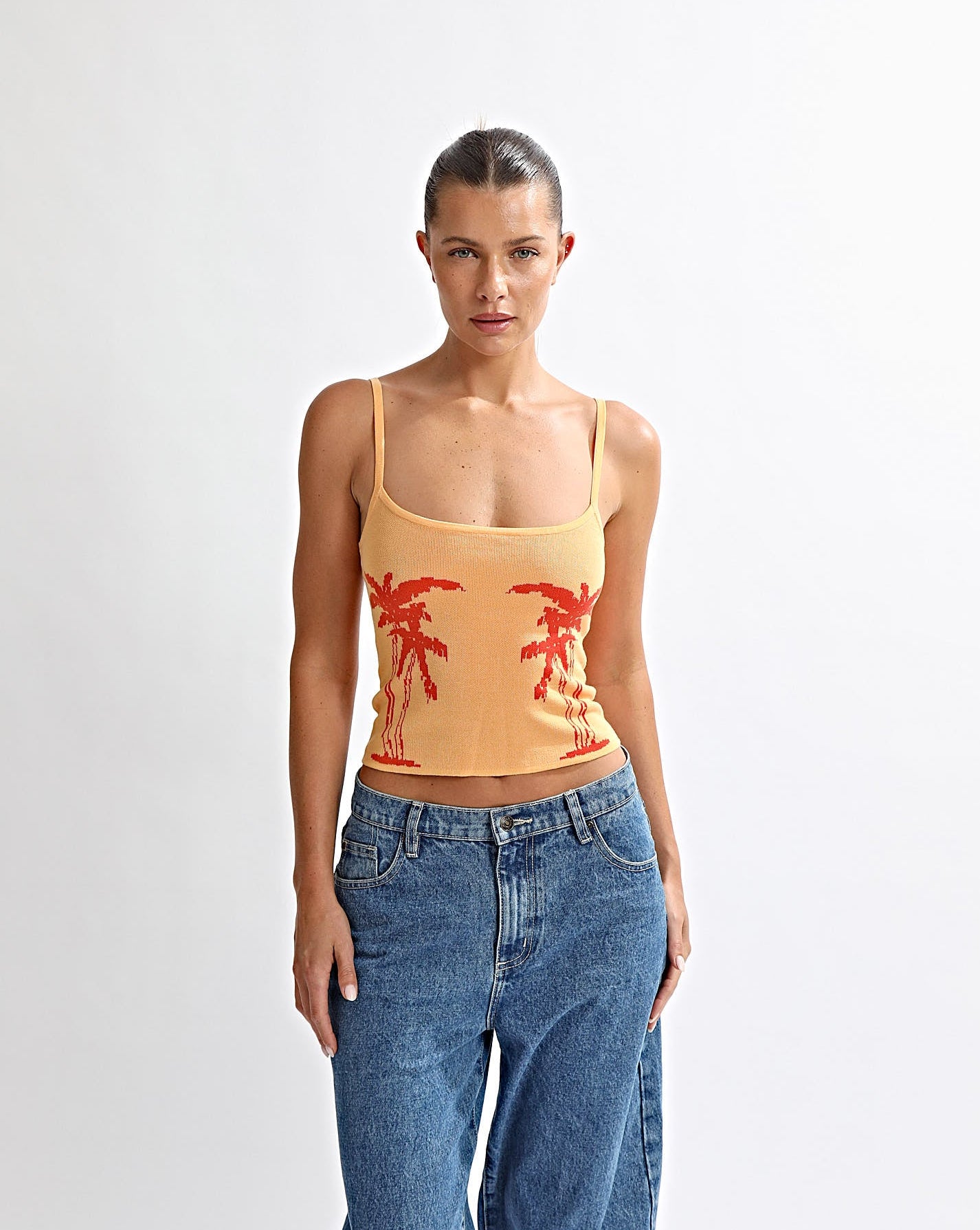 Cali Knit Tank Orange