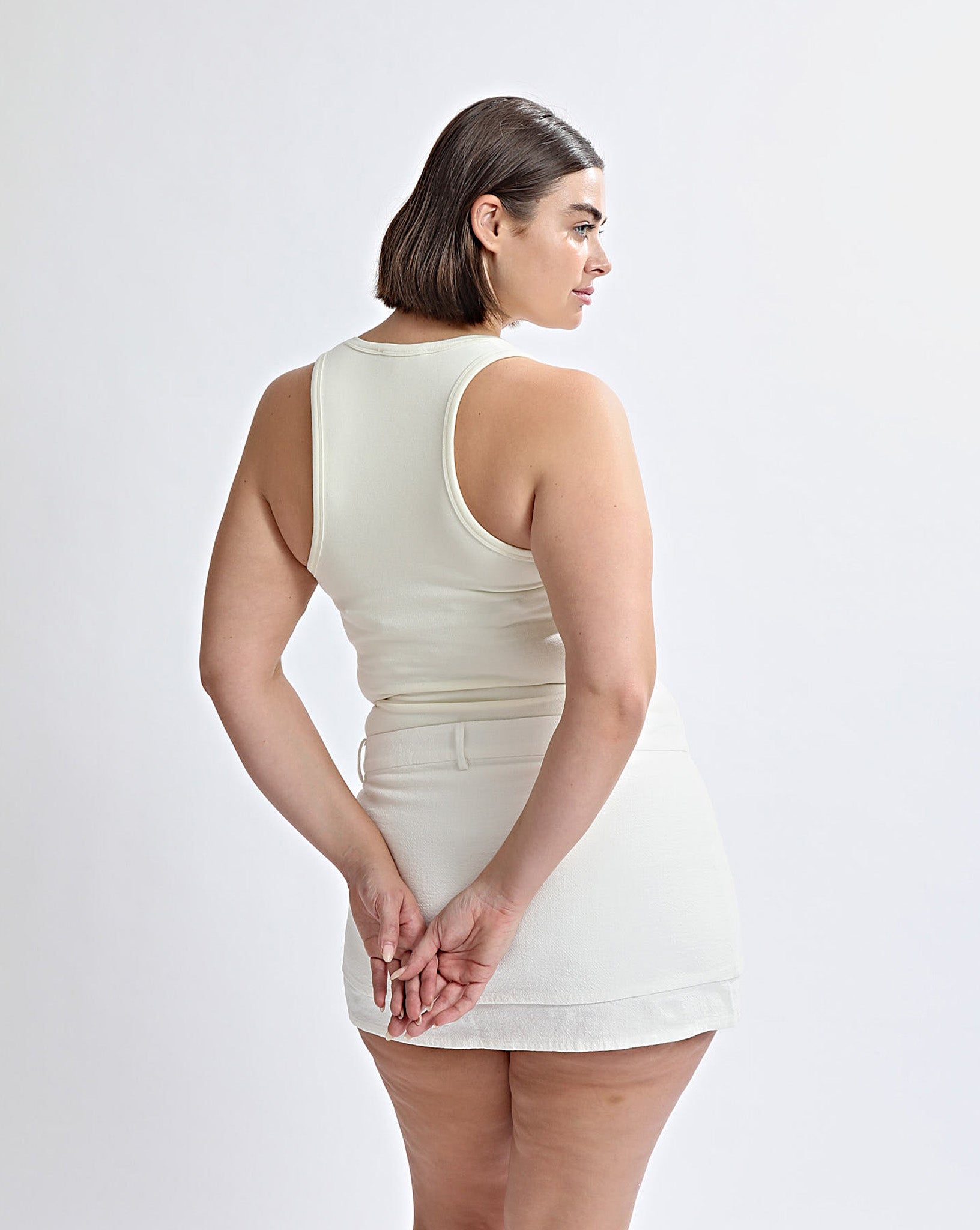 Evie Tailored Skirt Off White