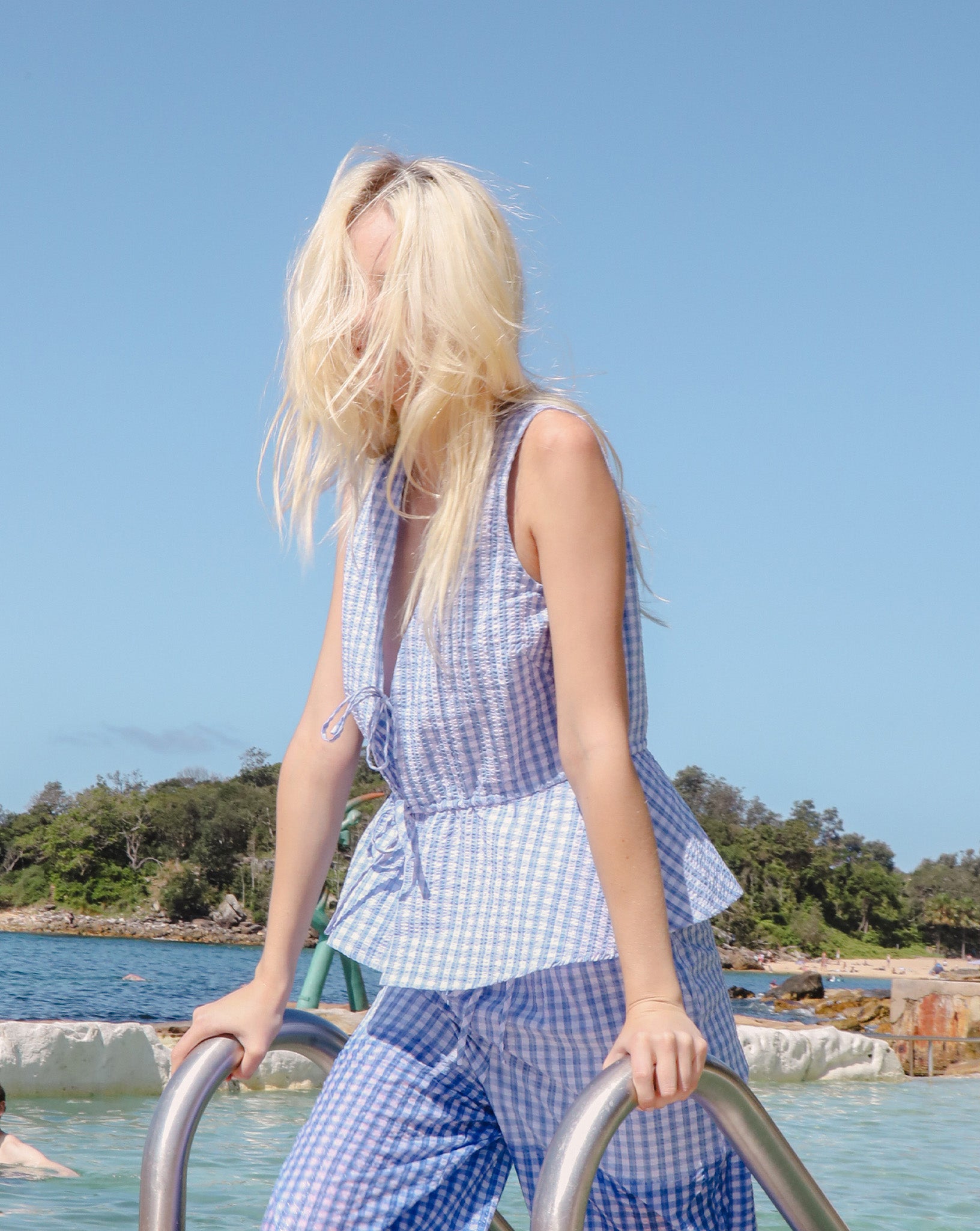 Lila Top Blue Gingham