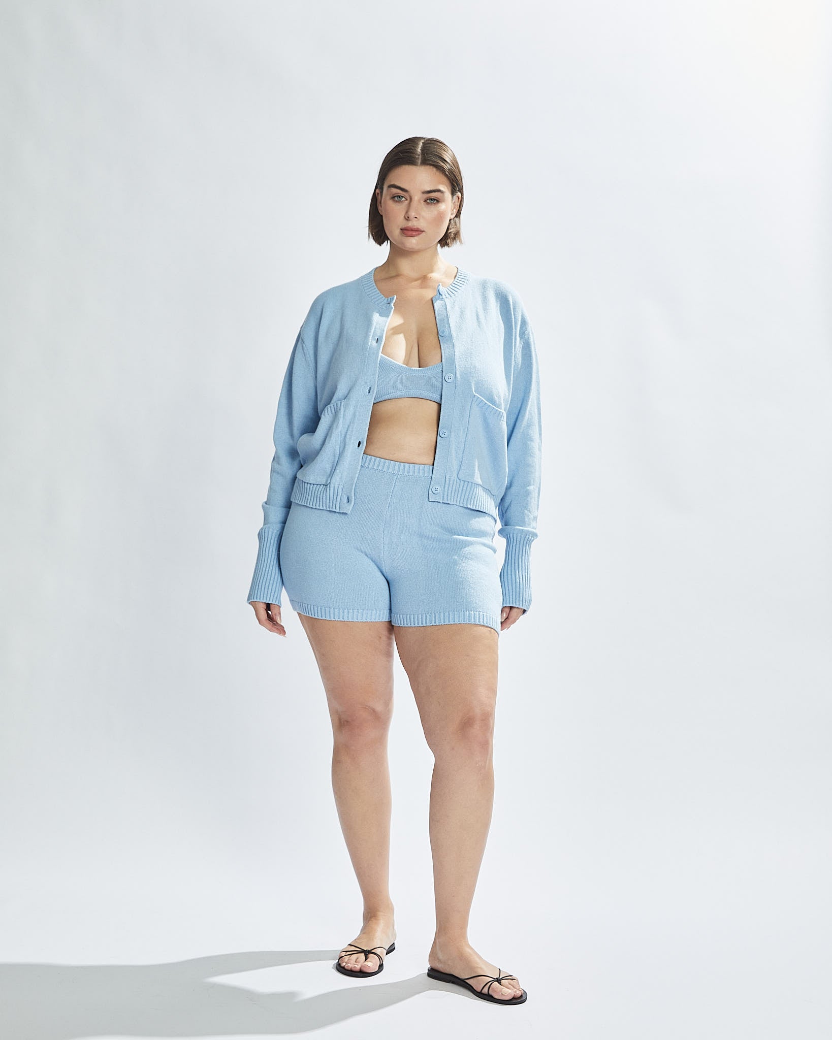 Drew Knit Cardigan Sky Blue