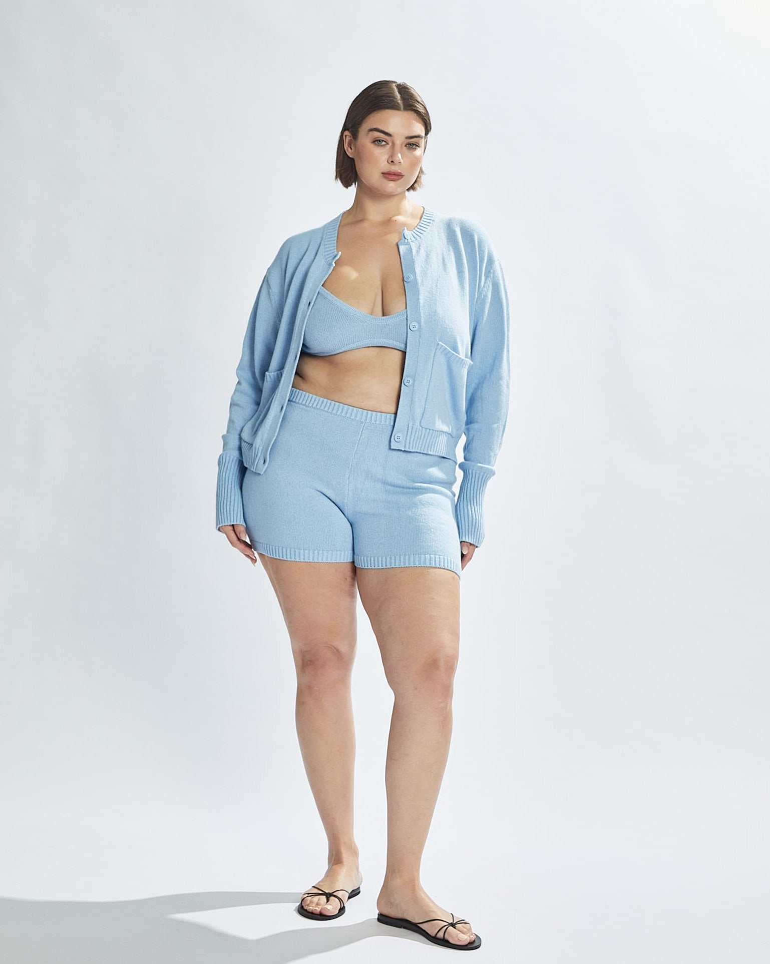 Drew Knit Shorts Sky Blue