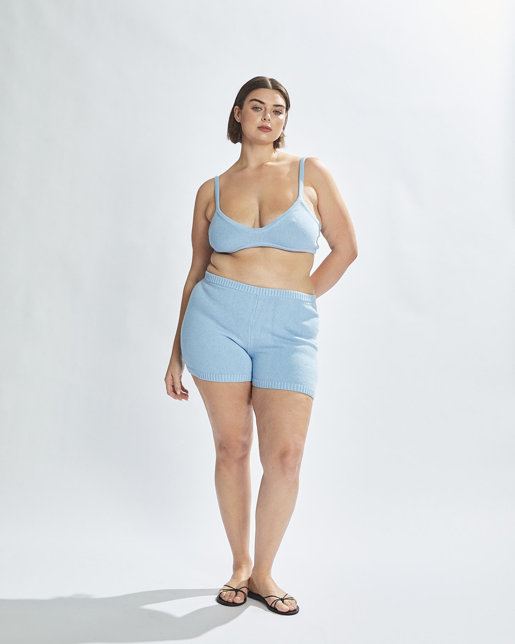 Drew Knit Bralette Sky Blue